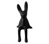 Nsaroche Statuette de Lapin Assis, Ornement Miniature en Céramique, Sculpture Animale, Figurine pour Bureau, Cadeau de Nouvel an, Idéale pour La Décoration de, Black S
