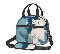 NSDdefAWCGT Petit sac à déjeuner isotherme réutilisable pour homme et femme - Motif ours - Boîte à déjeuner portable pour le travail et le pique-nique