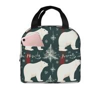 NSDdefAWCGT Petit sac à déjeuner isotherme réutilisable pour homme et femme - Motif ours polaire - Pour le travail, le pique-nique