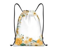 NSDdefAWCGT Petit sac de sport léger avec cordon de serrage pour femme, motif fleurs dans un cercle, sac à dos de football, pour le sport, les voyages, Noir , S