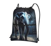 NSDdefAWCGT Petit sac de sport léger avec cordon de serrage pour femme, motif fleurs dessinées à la main, sac à dos de football, pour le sport, les voyages, Éléphant hors de la cage, taille unique