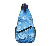 NSDdefAWCGT Sac à bandoulière pour femme et homme - Sac banane à motif arrangé - Sac à bandoulière pour l'extérieur, la randonnée, les voyages, Fond de glaçon bleu, Taille unique