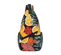 NSDdefAWCGT Sac à bandoulière pour femme et homme - Sac banane à motif éléphant - Sac à bandoulière pour l'extérieur, la randonnée, les voyages, Feuilles tropicales et citrons, Taille unique
