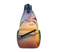 NSDdefAWCGT Sac à bandoulière pour femme et homme - Sac banane - Belle vue des Pays-Bas - Sac à bandoulière pour l'extérieur, la randonnée, les voyages, Lever de soleil tropical sur la plage, Taille