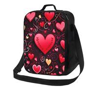 NSDdefAWCGT Sac à déjeuner isotherme pour homme et femme avec bandoulière réglable pour la Saint-Valentin, sac fourre-tout en forme de cœur pour pique-nique