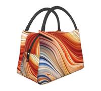 NSDdefAWCGT Sac à déjeuner isotherme pour homme et femme - Portable - Anti-fuite - Lignes colorées - Sac isotherme portable