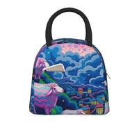 NSDdefAWCGT Sac à déjeuner isotherme pour homme et femme - Portable - Anti-fuite - Motif lignes de dessin animé - Boîte à déjeuner en forme de mouton pour pique-nique