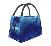 NSDdefAWCGT Sac à déjeuner isotherme pour homme et femme - Sac isotherme portable anti-fuite - Bleu abstrait comme une vague