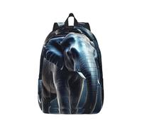 NSDdefAWCGT Sac à dos en toile pour femme et homme Motif éléphant hors de la cage Sac à dos décontracté pour ordinateur portable Sac à dos de voyage, randonnée, camping, Noir , M