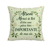 Nsetriu Cadeau Atsem Enseignant 45x45 Housse de Coussin Velours Cristal Double Face, Idée Cadeau Atsem Remerciement Crèche de Fin d'année d'école Maternelle
