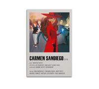 nshdahns Poster Carmen Sandiego - Art mural vintage - Décoration de chambre à coucher - 30 x 45 cm - Sans cadre