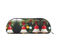 NSHSNKWB Sac de rangement semi-circulaire en cuir avec motif sapin de Noël et clochette