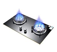 NsiBan Gaskochfeld Double carburant scellé 2 Brenner Gehärtetes Glas 5,2 W Gaskochfeld Gasherd Mit Thermoelementschutz, gaz naturel