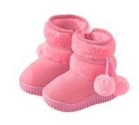NSICBMNO Bottes de neige pour enfants avec doublure en polaire et antidérapantes - Bottes d'hiver chaudes - Bottes de cowgirl à mi-mollet - Bottes de cowgirl - Bottes de motard - Pour l'école - 1 à 12