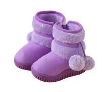 NSICBMNO Bottes de neige pour enfants avec doublure en polaire et antidérapantes - Bottes d'hiver chaudes - Bottes de cowgirl à mi-mollet - Bottes de cowgirl - Bottes de motard - Pour l'école - 1 à 12