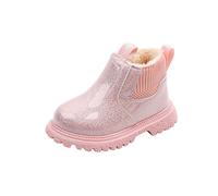 NSICBMNO Bottes de neige pour filles - Bottes de neige doublées en polaire - Chaussures d'école scintillantes - Bottes de princesse Wram - Bottes d'hiver et de randonnée - Chaussures de combat