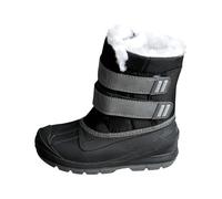 NSICBMNO Bottes de neige pour filles - Bottes d'hiver doublées en polaire - Bottes de cowgirl - Bottes de cowgirl en similicuir - Chaussures d'école imperméables pour fille - 3 à 9 ans, a noir, 8.5 UK