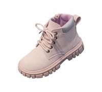 NSICBMNO Bottines de combat pour filles - Bottes de combat à lacets - Fermeture éclair latérale - Plateforme épaisse - Plateforme d'équitation - Pour la marche des enfants - Talons, a rose, 8.5 UK