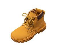 NSICBMNO Bottines de combat pour filles - Bottes de combat à lacets - Fermeture éclair latérale - Plateforme épaisse - Plateforme d'équitation - Pour la marche des enfants - Talons, Marron, 27 EU