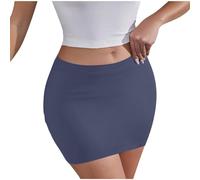 NSICBMNO Jupe Mini pour Femme Jupe Crayon Bodycon Y2K Taille Haute Décontractée d'été Amincissante Jupe Courte Sexy Micro pour le Bureau Travail Plage Clubbing, Bleu marine 01#, M