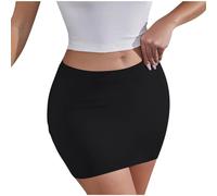 NSICBMNO Jupes Mini pour Femmes Jupe Crayon Bodycon Y2K Taille Haute Décontractée Été Amincissante Jupe Courte Sexy Micro pour Bureau Travail Plage Clubbing, 01 - Noir, S