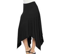 NSICBMNO Jupes plissées pour femme, jupes d'été mi-longues, taille haute, fermeture éclair, jupe évasée, jupe patineuse mi-longue, jupe à ourlet irrégulier, jupes décontractées pour le travail et la