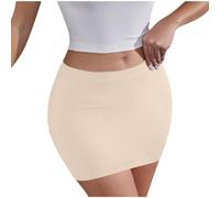 NSICBMNO Mini jupe crayon moulante Y2K taille haute décontractée d'été amincissante jupe courte sexy pour bureau, travail, plage, boîte de nuit, 01#Beige, XL