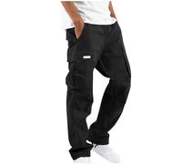 NSICBMNO Pantalon cargo pour homme - Taille élastique - Cordon de serrage - Pantalon cargo extensible - Plusieurs poches - Pantalon de travail pour le travail, la construction, la randonnée, le