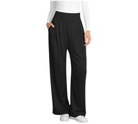 NSICBMNO Pantalon de jogging à jambe large pour femme - Pantalon d'été léger avec poches - Taille haute - Pantalon de yoga évasé - Pantalon de jogging ample pour le travail décontracté, la gym, la