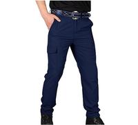 NSICBMNO Pantalon de marche imperméable pour homme - Taille élastique - Pantalon cargo à séchage rapide - Plusieurs poches - Jambe droite - Pantalon de survêtement décontracté - Pour le golf, le