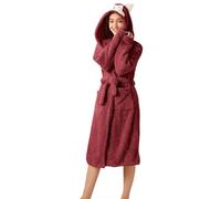 NSICBMNO Peignoir moelleux pour femme en tissu éponge - Peignoir de bain polaire à capuche - Vêtement de nuit fantaisie - Peignoir chat - Peignoir en flanelle pour femme - Manteau d'intérieur en