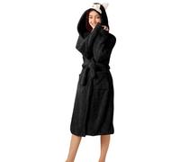 NSICBMNO Peignoir moelleux pour femme en tissu éponge - Peignoir de bain polaire à capuche - Vêtement de nuit fantaisie - Peignoir chat - Peignoir en flanelle pour femme - Manteau d'intérieur en