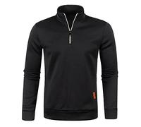 NSICBMNO Pull de golf pour homme avec fermeture éclair 1/4 - Pull d'hiver à manches longues en polaire - Style décontracté - Vêtement de sport - Col roulé - Fermeture éclair quart - Chemise de sport