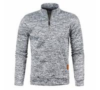 NSICBMNO Pull de golf pour homme avec fermeture éclair 1/4 - Pull d'hiver à manches longues en polaire - Style décontracté - Vêtement de sport - Col roulé - Fermeture éclair quart - Chemise de sport