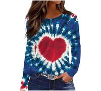 NSICBMNO Pull surdimensionné pour femme - Grande taille - Haut à manches longues - T-shirt à motif cœur - Pour la Saint-Valentin - Col rond - T-shirt ample décontracté pour les vacances décontractées