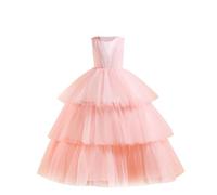 NSICBMNO Robe de bal pour filles - Robe de ballet tutu à volants avec nœud superposé, pour fête d'anniversaire, mariage, demoiselle d'honneur, première communion, mariage, communion, bal de fin