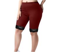 NSICBMNO Short de sport pour femme - Taille élastique - Pantalon capri - Jambes droites - Short avec cordon de serrage - Coupe ample - Pantalon de pyjama ample, 01#Vin, 5XL