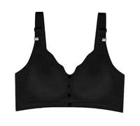 NSICBMNO Soutien-gorge sans fil pour femme avec fermeture avant - Soutien-gorge de sport rembourré push-up pour les seins affaissés, soutien complet, sans armatures, soutien-gorge en dentelle florale