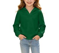 NSICBMNO Sweat à capuche pour enfants, garçons et filles, pull à col en V | Pull à capuche pour filles de 5 à 16 ans, ample et confortable, en polyéthylène, pull d'école, haut à manches longues