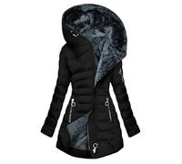 NSICBMNO Veste d'hiver pour femme - Grande taille - Veste matelassée longue - Doudoune doublée en polaire - Manteaux à capuche en fourrure - Manteau long chaud avec poches