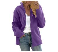 NSICBMNO Veste polaire grande taille à capuche zippée avec poches pour femme - Manteaux d'hiver pour femme - Veste polaire à manches longues - Manteau moelleux ouvert sur le devant - Vestes de sport,