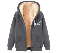 NSICBMNO Veste polaire pour femme avec fermeture éclair intégrale avec capuche, sweat à capuche surdimensionné à fermeture éclair, manteaux d'hiver, sweat à capuche avec poches, doublure en polaire
