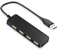 NSIECD-Anker Hub USB 2.0 portable ultra-fin à 4 ports \u2013 Extension de port multi-USB pour MacBook, iMac, Surface Pro, ordinateurs portables et plus \u2013 Répartiteur USB portable \u2013 Noir