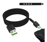NSIECD-Câble de charge pour souris Razer Naga Pro 20000 DPI, DeathAdder V2 Pro, Viper Ultimate, Basilisk Ultimate, Câble micro de chargeur en nylon tressé pour souris de jeu sans fil, noir, 1,5 m