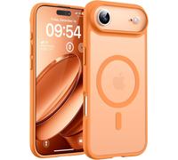 NSIECD-Coque Magnétique pour iPhone Air 6,5 Pouces, Compatible avec MagSafe, Anneau Magnétique Intégré, Protection de l'objectif améliorée, Coque pour iPhone 17 Air Fine Antichoc, Orange
