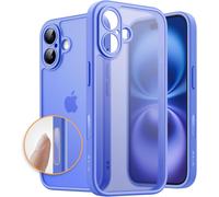 NSIECD-Coque Mat pour iPhone 16 6,1 Pouces avec Bouton de Contrôle de Caméra, Protection Antichoc de Qualité Militaire Contre Les Chutes, Étui Housse de Dos Translucide Givrée (Outremer)