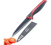 NSIECD-Couteau Multi-Usages, Longueur de la lame: 12cm, Protège-Lame, Acier Inoxydable/Plastique, Gris/Rouge, 14532280