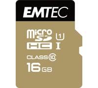 NSIECD-ECMSDM16GHC10GP - Carte microSD - Classe 10 - Gamme Elite Gold - UHS-I U1 - Avec adaptateur Performance - Vitesse de lecture jusqu'à 85MB/s -Noir/Or - 16 Gb