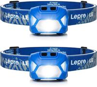 Nsiecd-Lampe Frontale À Piles, C500 Torche Frontale Led 1300lux Concentrée Diffusée 6 Modes Avec Lumière Rouge, Ipx4 Étanche Ultra-Léger Pour Course, Randonnée, Pêche, Blue