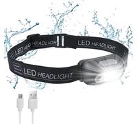 Nsiecd-Lampe Frontale Rechargeable, Lampe Torche Frontale Puissante 200 Lm 3 Modes Mode Capteur Sensible, Ultra-Léger & Réglable Lampes Frontales Enfants Pour Pêche, Camping, Randonnée, Cyclisme